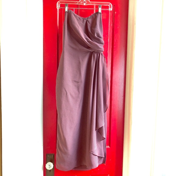 Tahari Pink and Blue Pin Striped Strapless Dress - Picture 1 of 8